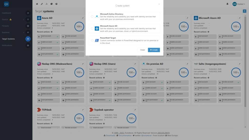 HelloID screenshot: Nieuwe (Azure) AD connectie toevoegen
